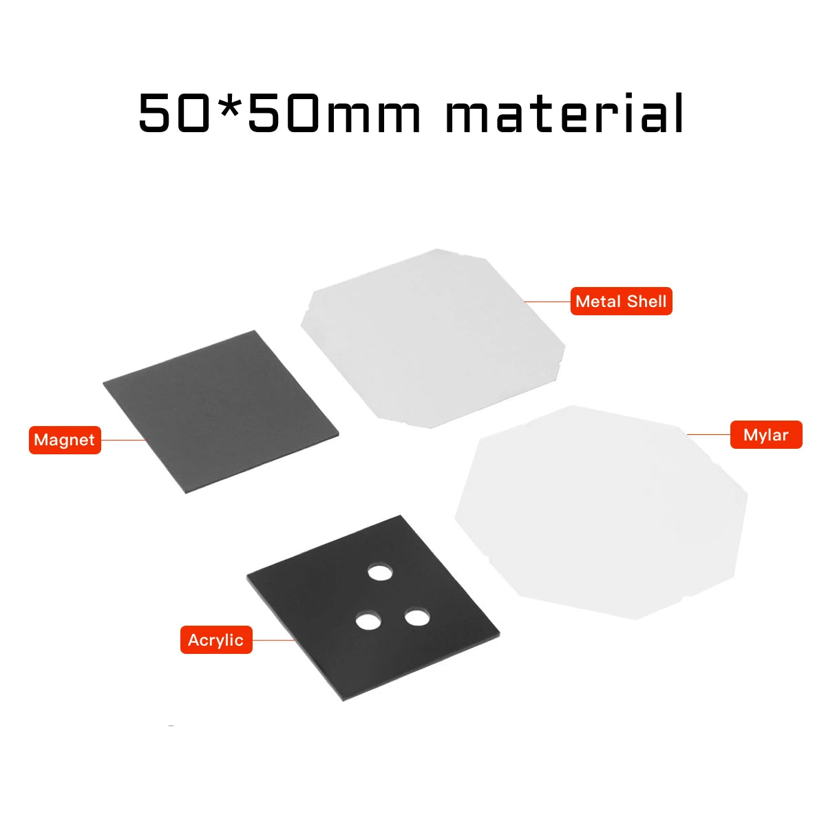 100sets 50*50mm Square Photo Fridge Magnet Materials